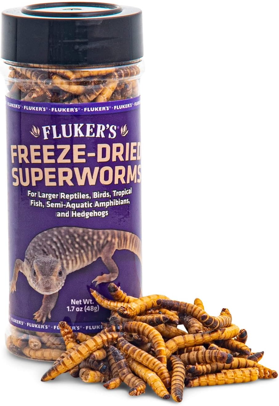 Freeze Dried Insects Dry Reptile Food Superworms - 1.7oz Fluker's Freeze Dried Insects